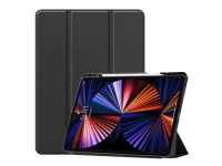 CoreParts - Vikbart fodral för surfplatta - tri-fold caster, built-in pen holder, auto-wake function - termoplastisk polyuretan (TPU) - svart - för Apple 12.9-inch iPad Pro (5:e generation)