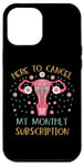 Coque pour iPhone 15 Pro Max Funny Hysterectomy Ici pour annuler mon abonnement mensuel