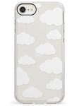 Transparent Cloud Pattern Impact Phone Case for iPhone 7 Plus, for iPhone 8 Plus | Protective Dual Layer Bumper TPU Silikon Cover Pattern Printed | Clear See Through Sky Clouds Patterned