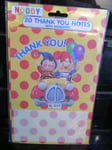 NODDY 20 THANK YOU NOTES WITH ENVELOPES BLYTON'S TOYLAND BRAND NEW VERY RARE