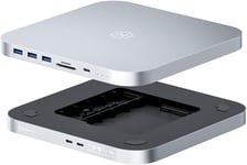 Hubusb-C Avec Boîtier Double Disque Dur,Station D'Accueil Type-C Pour Prendre En Charge Mac Mini M1,M2 Pro,Mac Studio Max Ultra Avecsata 2,5 Pouces Sata,M.2 Nvme Ngff,Usb 3.1Gen2,Usb-C,Sd/Tf