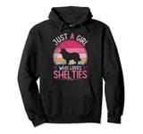 Just A Girl Who Loves Shelties, Vintage Shelties Girls Kids Pullover Hoodie