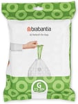 Brabantia Perfectfit Bin Liners (Size G/23-30 Litre) Thick Plastic Trash Bags wi