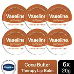 Vaseline Lip Therapy Petroleum Jelly, Cocoa Butter, 6 Pack, 20gm