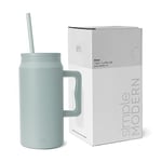 Simple Modern Gobelet Thermique avec Poignée et Paille | Grande Carafe d'Eau Isolée en Acier Inoxydable | Cadeaux pour Femmes et Hommes | Trek Collection | 1480ml | Sea Glass Sage