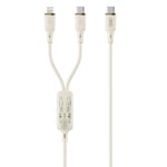 XO kabel NB-Q262 2in1 PD USB-C - Lightning + USB-C 1,2m beige 60W