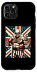 Coque pour iPhone 11 Pro Boxe Britannique Union Jack Drapeau Boxeur