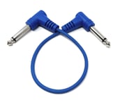 Câble TS mono jack vers jack 6,35 mm pour guitare, amplificateurs, instruments de musique, haut-parleurs, microphone (double angle droit, bleu, 0,3 m)