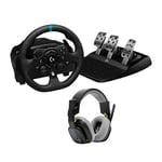 Logitech G G923 Volant de Course et Pédales, Retour de Force TRUEFORCE + ASTRO A10 Casque de Gamer Gen 2 Filaire, Xbox Series X|S, Xbox One, PC, Noir