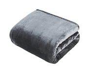 Sleepdown Jeté de lit de Luxe au Toucher Cachemire Gris Anthracite Super Doux, Chaud et Confortable – 150 cm x 200 cm