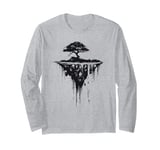 Surreal Floating Island Shirt - Dark Forest and Tree Art Long Sleeve T-Shirt