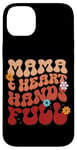 iPhone 14 Plus Mama Heart Hands Full Retro Floral Typography Case