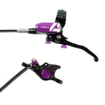 Hope Tech 4 X2 Disc Brake - Colours Black / Purple No Rotor Front or Rear RH Standard Hose 1600mm Black/Purple