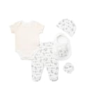 Rock A Bye Baby Unisex Cream Bee and Bunny Print Cotton 6-Piece Gift Set - Size 0-3M