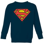 Official Superman Crackle Logo Kids' Sweatshirt - Navy - 7-8 Years - Navy