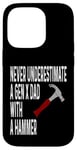 Coque pour iPhone 14 Pro Never Underestimate A Gen X Dad With A Hammer Humour Funny