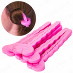 6Pc PINK MAGIC STYLING HAIR ROLLERS Wave Curler Perm Salon Clip Pin Tool Set