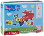 BIG Spielwarenfabrik 800057146 PP Engine Fire Brigade Construction, Big Bloxx Set Including Peppa and Dad Pig, 40 Pieces, for Children from 18 Months, red