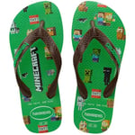 Havaianas Minecraft, Tongues Mixte Enfant, Multicolore (Vert Feuille), 25/26