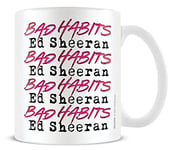 Pyramid International Ed Sheeran Coffee Mug with Bad Habits Repeat Design in Presentation Gift Box 11oz - Official Merchandise