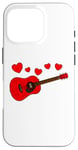 Coque pour iPhone 16 Pro Guitare Saint Valentin, Musicien Guitariste Acoustique