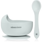 Kikkaboo Silicone Bowl with Spoon silikoneskål med teske 4 m+ Blue 2 stk.