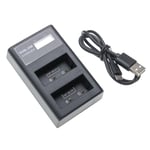 Dual USB Battery Charger for Fuji Fujifilm NP-W126 NP-W126s 8.4V