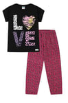 LOVE Pyjamas Girls Animal Print Long Pjs 9 to 13 Years Black (15-16 Years)