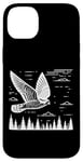 Coque pour iPhone 14 Plus Line Art Oiseau et ornithologue Common Nighthawk