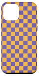 iPhone 12 mini Yellow & Purple Checkerboard Squared Pattern, Checkered Case