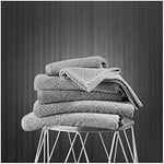 GC GAVENO CAVAILIA Lot de 2 Serviettes de Bain absorbantes de Luxe en Coton égyptien Super Doux 600 g/m² avec Motif géométrique Triangulaire, Gris, 70 x 120 cm