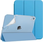 Coque Compatible Avec Ipad 10ème Génération 10,9 Pouces 2022,Mince Étui Tri-Fold En Tpu Souple Translucide Avec Réveil/Sommeil Auto Pour Ipad 10,Bleu Capri.[I183]