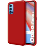 Housse En Silicone Liquide Ultra Douce Pour Oppo Reno 4 5G Couleur Rouge