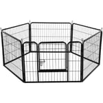 Parc Enclos pour Chiens Chiot Lapin Rongeur Clôture en Métal pour Exercice Pliable Hauteur 60cm, 6 Panneaux - Yaheetech