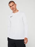 Nike Mens Park Dri Fit Long Sleeve Tee - White