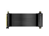 Akasa Riser Black X2, Premium Pcie 3.0 X 16 Riser Cable,20Cm, 180° Pcie 3.0 X16 Female, 180° Pcie 3.0 X16 Male