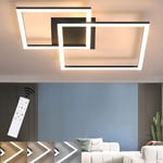 Plafonnier led Carrés - Noire Design Moderne Éclairage de Plafond avec Télécommande Lampe de Salon Lampe de Cuisine Dimmable 54W Lampe de Chambre