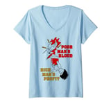 Womens Poor Man's Blood, Rich Man's Profit - Anti War, Socialist V-Neck T-Shirt