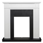 Adam Georgian Fireplace in Pure White & Black, 39 Inch