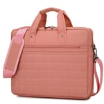 ZYDP Laptop Shoulder Bag for MacBook Pro Air, Notebook Computer with Adjustable Depth at Bottom, Polyester Messenger Carrying Briefcase Handbag Sleeve (Color : Pink, Size : 14inch)