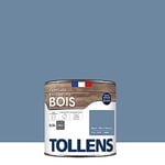 TOLLENS - Peinture extérieure bois 2 en 1 - Ultra Résistante - Finition Satin - Laque Riche en Résine - Pour Toute Boiserie Extérieure - Sans Sous-Couche - Satin - Bleu Provence - 0,5L = 8m2