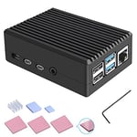 owootecc Raspberry Pi 4 Case with Cooling Column,Raspberry Pi 4 Aluminum Boîtier Passive Cooling Heat Dissaption Metal Case for Raspberry Pi 4B Only(Black)