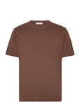 Mango Knit Cotton T-Shirt Brun