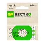 GP 850 ReCyko Uppladdningsbart AAA | HR03 Ni-Mh batteri 2-pack