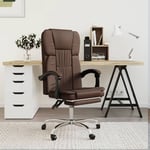 Chaise de bureau inclinable Fauteuil gamer - Chaise d'ordinateur Marron Similicuir -69663