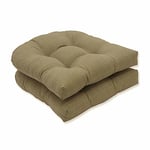 PERFECT PILLOW Oreiller Idéal pour intérieur/extérieur Taupe texturé Solide en Osier Coussins d'assise, 2-Pack