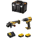 Dewalt - Kit DCK227 (DCG405 DCD100Y 2 x 5,0 Ah DCB115 tstak vi)