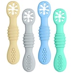 Vicloon Cuillère en Silicone pour Bébé,4PCS Cuillères Bébé Apprentissage Ustensile D'apprentissage Adapté à Dentition Première Étape Recommandé par Les Experts Sevrage (color5)