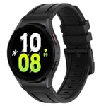 HITZEE Compatible avec Samsung Galaxy Watch 7/FE/6/5/4 Band 44mm 40mm/Watch 6 Classic 47mm 43mm/Watch 5 Pro/Watch 4 Classic, 20mm No Gap Bracelet en Silicone pour Femmes/Hommes, Noir/Adaptateur Noir