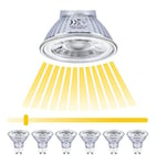 DGE GU10 LED Light Bulbs 50W Dimmable, 500Lumen Halogen Warm White 3000K Spotlight MR16 GU10 120V Bring Bulb with Long Lifespan, 6 Packs